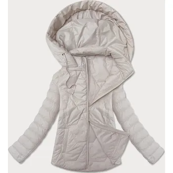 Dámská cargo bunda Lehce zateplená béžová bunda se stojáčkem a kapucí, odstíny béžové M (38) i392_24987-47