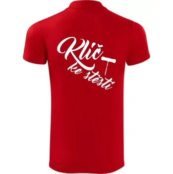 Pánská košile Klíč ke štěstí vývrtka jednoduchá - Polokošile Victory sportovní (dresovina) - L ( Červená )