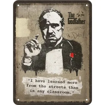 Plechová cedule Postershop Plechová cedule: The Godfather (Learn from the streets) - 20x15 cm