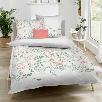 Povlečení Kaeppel | Povlečení Mako satén Pagode kiesel, 140x200, 70x90