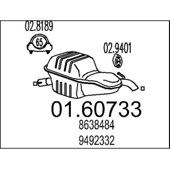 Auto-moto Zadní tlumič výfuku MTS 01.60733