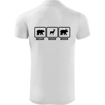 Pánská košile Bear - Deer - Beer - Polokošile Victory sportovní (dresovina) - XL ( Bílá )