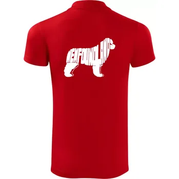 Pánská košile Novofundlandský pes - nápis v tělě - Polokošile Victory sportovní (dresovina) - 2XL ( Červená )