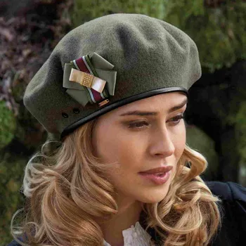 Čepice KRUMLOVANKA Dámský baret W-0080/671 khaki
