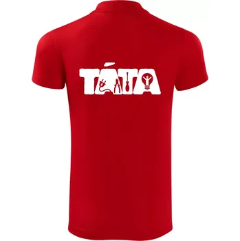 Pánská košile Táta nápis - elektrikář - Polokošile Victory sportovní (dresovina) - 3XL ( Červená )