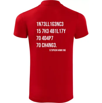 Pánská košile Test inteligence - Stephen Hawking - Polokošile Victory sportovní (dresovina) - 3XL ( Červená )