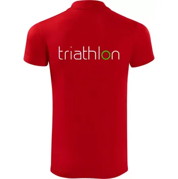 Pánská košile Triathlon nápis - Polokošile Victory sportovní (dresovina) - S ( Červená )