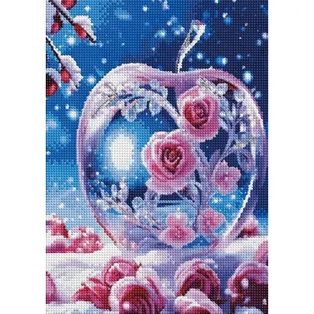 Diamantové malování Diamantový obrázek zimní růže 30 x 40 cm