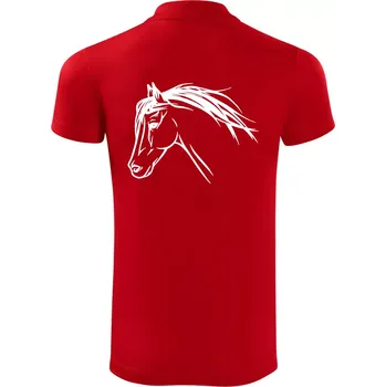 Pánská košile Kůň - hlava celá - Polokošile Victory sportovní (dresovina) - L ( Červená )
