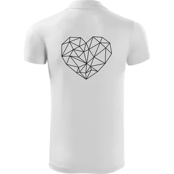 Pánská košile Srdce geometrie - Polokošile Victory sportovní (dresovina) - 3XL ( Bílá )