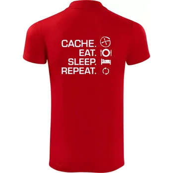 Pánská košile Eat sleep repeat Cache - Polokošile Victory sportovní (dresovina) - XL ( Červená )
