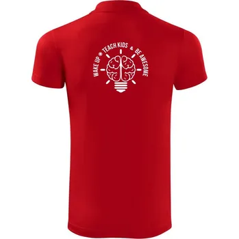 Pánská košile Teach kids - Polokošile Victory sportovní (dresovina) - M ( Červená )