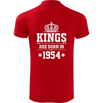 Pánská košile Kings are born in 1954 - Polokošile Victory sportovní (dresovina) - 2XL ( Červená )