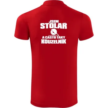 Pánská košile Stolař kouzelník - Polokošile Victory sportovní (dresovina) - M ( Červená )
