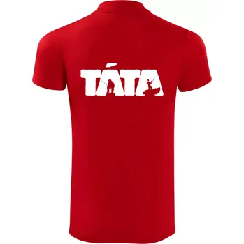 Pánská košile Táta nápis - rybář - Polokošile Victory sportovní (dresovina) - S ( Červená )