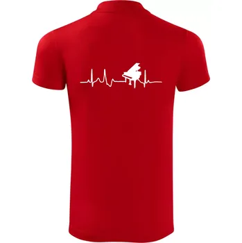 Pánská košile Piano ekg - křídlo - Polokošile Victory sportovní (dresovina) - S ( Červená )