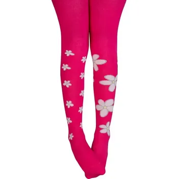 Dámské punčochy Dívčí punčochy Květiny W - 116-122 / malinová