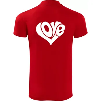 Pánská košile Love nápis jednoduchý - Polokošile Victory sportovní (dresovina) - XL ( Červená )