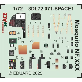 Plastikový model 1/72 Mosquito NF Mk.XXX SPACE (SP.HOBBY)