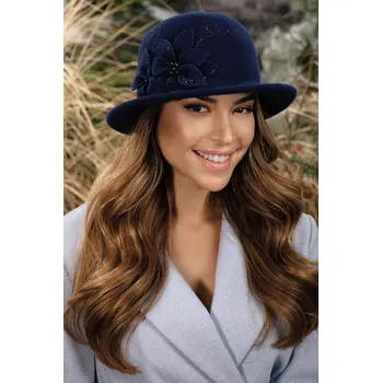 Čepice Krumlovanka Vlněný dámský klobouk 100%vlna Woolmark W-0798 - více barev VYBERTE BAREVNOU VARIANTU: tmavě modrá