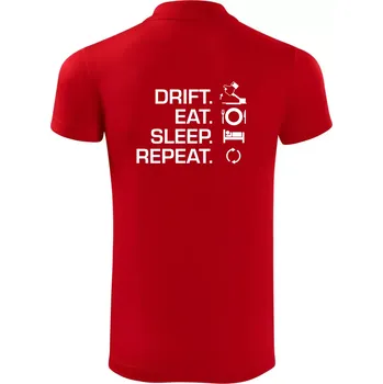 Pánská košile Drift Eat Sleep Repeat - Polokošile Victory sportovní (dresovina) - L ( Červená )