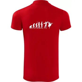 Pánská košile Evoluce tanec - muž a žena se sukní - Polokošile Victory sportovní (dresovina) - M ( Červená )
