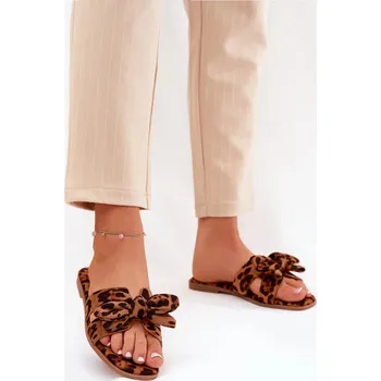 Dámské pantofle Pantofle z ekosuede s výřezy a mašlí- plochá podrážka, 40 i240_210795_2:40