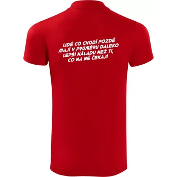 Pánská košile Lidé co chodí pozdě - Polokošile Victory sportovní (dresovina) - L ( Červená )