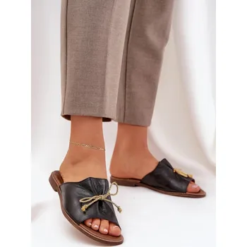 Dámské pantofle Pantofle z přírodní kůže se mašličkou, 36 i240_211971_2:36