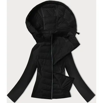 Dámská cargo bunda Černá dámská prošívaná bunda s odnímatelnou kapucí, odstíny černé M (38) i392_24986-47