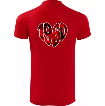 Pánská košile 1960 v srdci - Polokošile Victory sportovní (dresovina) - M ( Červená )