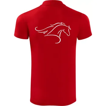 Pánská košile Kůň - bežící silueta hlavy - Polokošile Victory sportovní (dresovina) - 2XL ( Červená )
