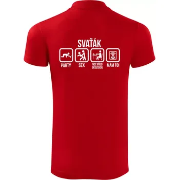 Pánská košile Svaťák - Polokošile Victory sportovní (dresovina) - M ( Červená )