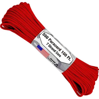 Vybavení pro přežití ARM 550 PARACORD 100' Červená S03-RED