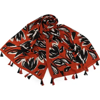 Deštník Šátek / šála / pléd s květy a střapci 80x180 cm Varianta: 3 rezavá stř., Balení: 1 ks