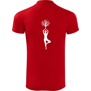 Pánská košile Yoga strom - Polokošile Victory sportovní (dresovina) - 2XL ( Červená )