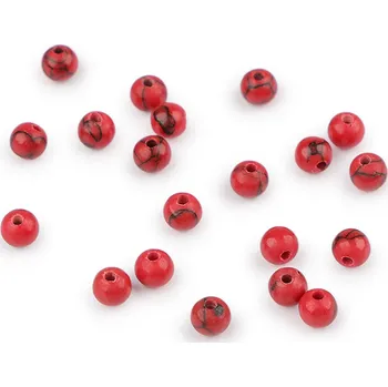 Šperk Tykrys červený syntetický, minerální korálky Ø4 mm