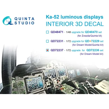 Plastikový model 1/72 Ka-52 luminous displays upgrade (DREAM M.)