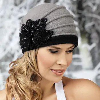 Čepice Krumlovanka Dámská zimní čepice 100% vlna Woolmark W-0066/018 šedá