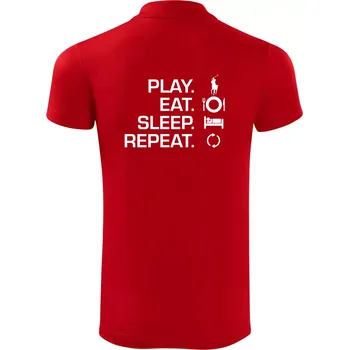 Pánská košile Play Eat Sleep Repeat polo - Polokošile Victory sportovní (dresovina) - 3XL ( Červená )