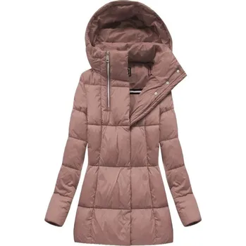 Dámská cargo bunda Krátká zimní bunda pro ženy starorůžová se zipy Libland, odstíny růžové XL (42) i392_10053-53