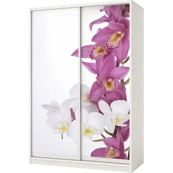 Šatní skříň Skříň Rim-Veneziano 2D 1.6 m bílá s fasádami fototisk F276LR