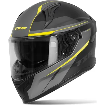 Helma na motorku TXR Integrální helma na motorku Raptor černo-šedo-fluo žlutá S (Polykarbonátová skořepina; sluneční clona; mikrometrická přezka; příprava pro Pinlock®; pohodlné ovládání; pratelný interiér; nízká hmotnost)