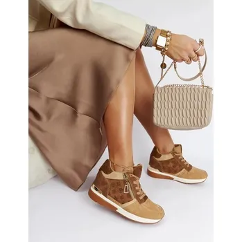 Dámské tenisky Hnědé tenisky Knoxville na klínu od Solea, 37 i240_207558_2:37