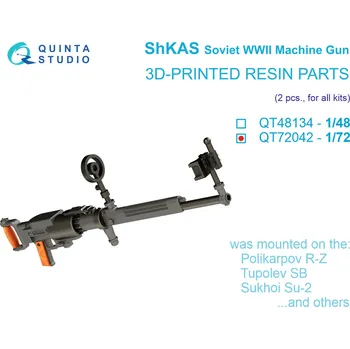 Plastikový model 1/72 ShKAS Machine Gun (Soviet, WWII), 4 pcs.