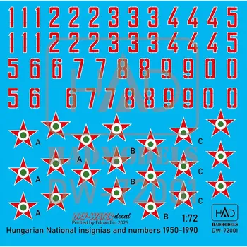 Plastikový model 1/72 Decal Hungarian Nat.Insignias&Numbers 1950-90