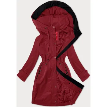 Dámská cargo bunda Tmavě červená dámská bunda do poloviny stehen s kapucí, odstíny červené S (36) i392_24899-46