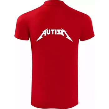 Pánská košile Autism rock nápis - Polokošile Victory sportovní (dresovina) - 2XL ( Červená )