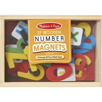 Dřevěná hračka Dřevěné magnety - Číslice, 37 ks