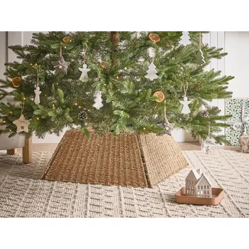Vánoční dekorace Kryt na stojan vánočního stromku přírodní mořská tráva čtvercový 59 x 59 cm ruční výroba vánoční dekorace Beliani